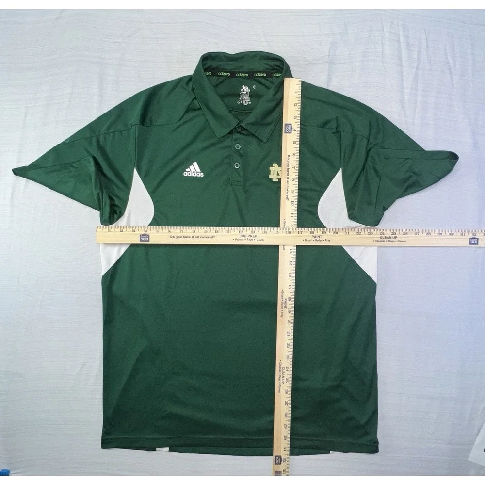 Notre Dame Polo Shirt Mens XL Green Adidas Climalite Adizero Fighting Irish Golf